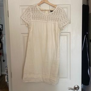 Gap cream mini dress with beautiful shoulder detail